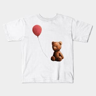 Teddy bear and red balloon Kids T-Shirt